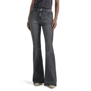 Lee Legendary Style Flare Leg Jeans Womens 10 Short Gray Stretch NEW